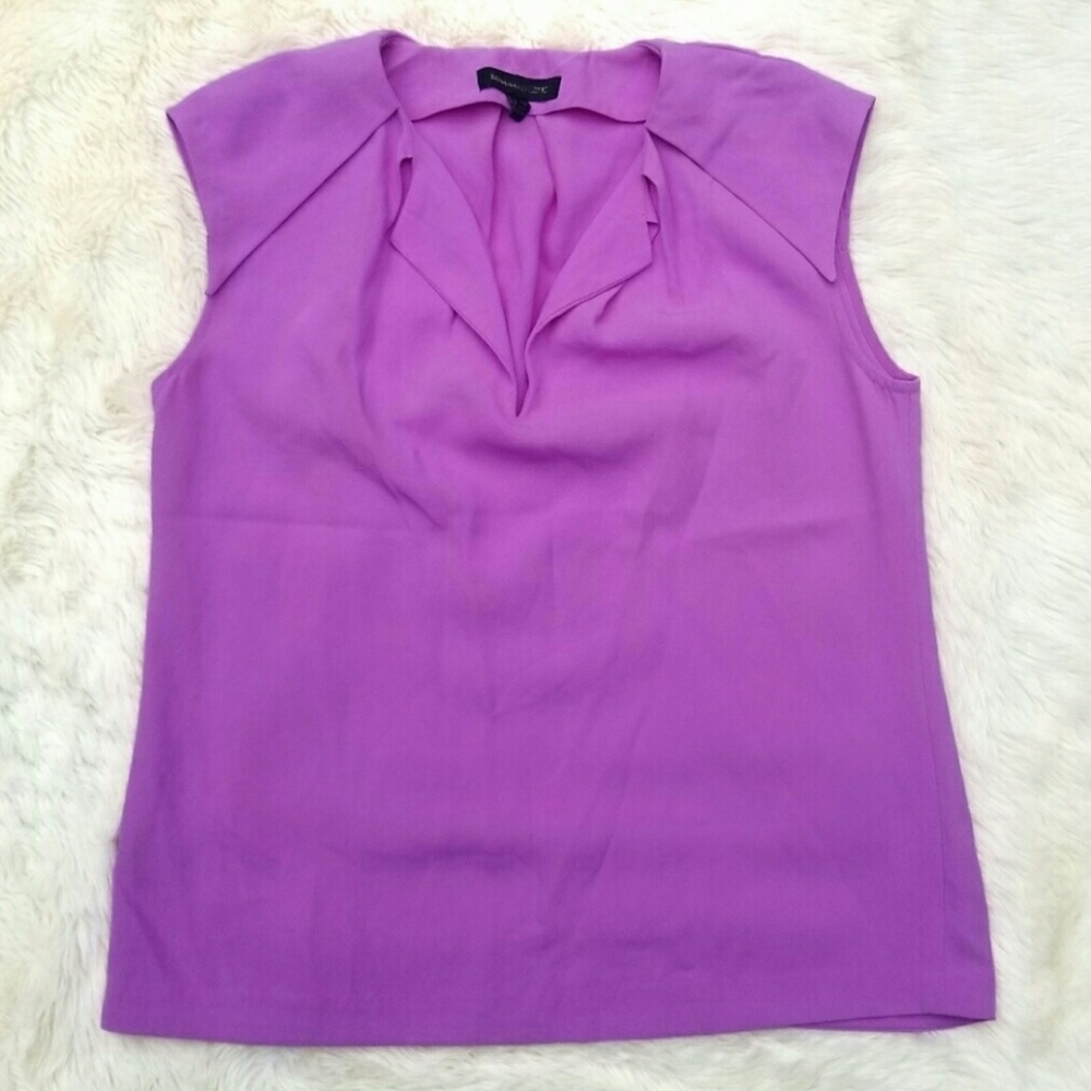 Banana Republic lilac pleated structured top blouse Wmn's Size XS purple Shirt